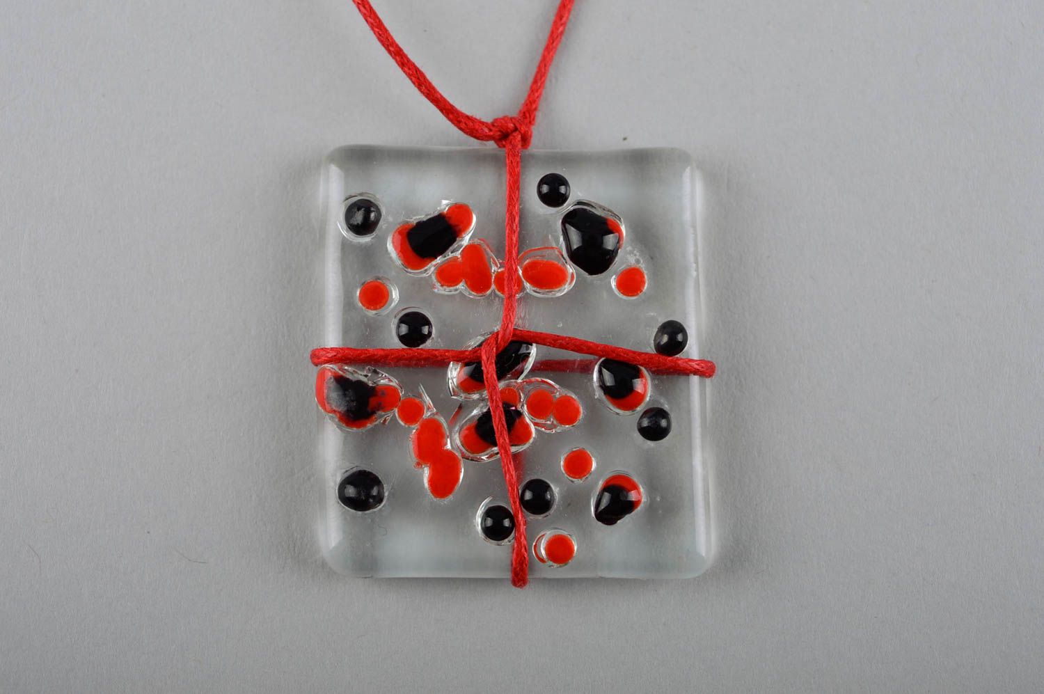 Handmade Ketten Anhänger Schmuck aus Glas Designer Accessoire Geschenk für Frau foto 4