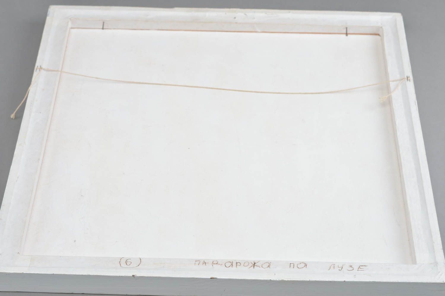 Tableau sur toile fait main contemporain cadre blanc en bois Buisson marron photo 4