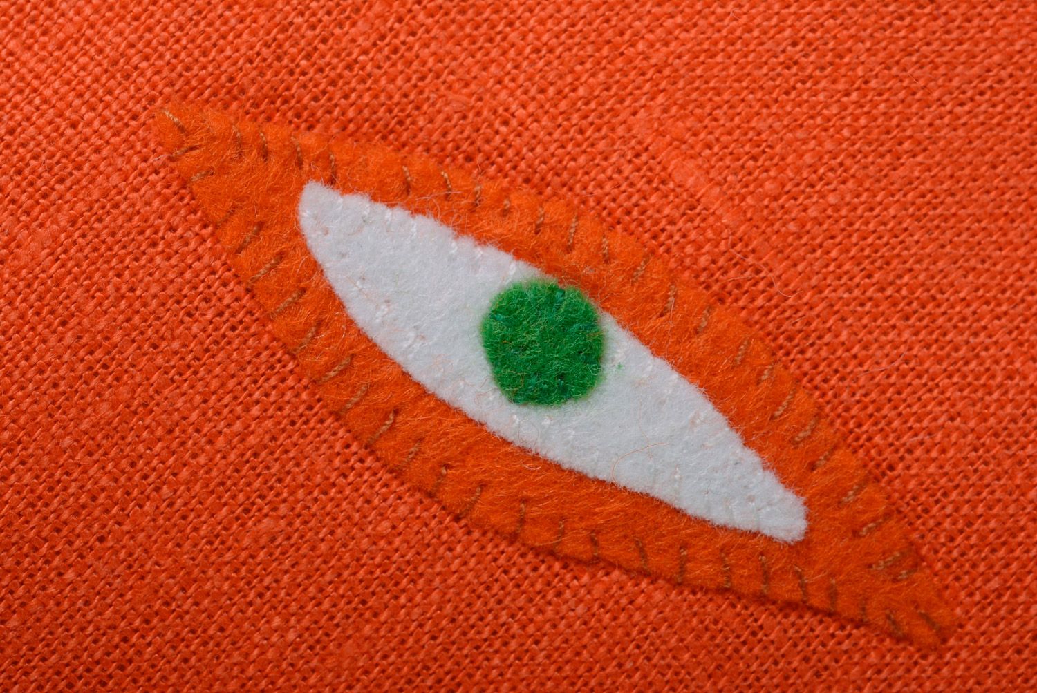 Poupée de gant renard faite main en lin et coton orange originale pour enfant photo 5