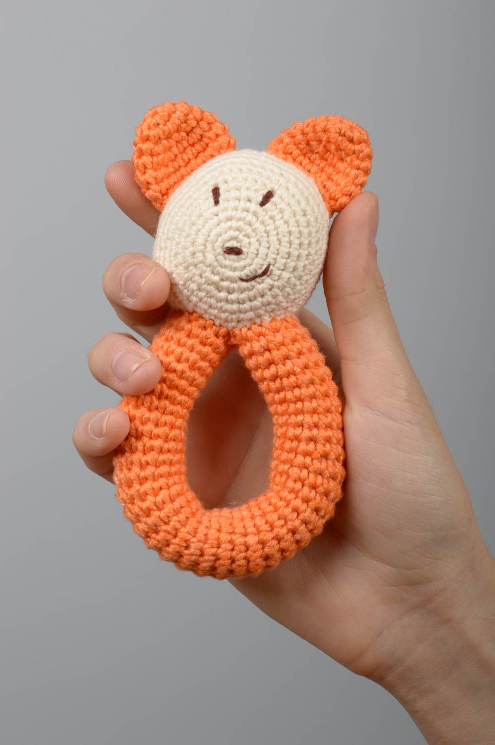 Doudou ours fait main Jouet pour bébé tricoté au crochet en coton Cadeau enfant photo 1