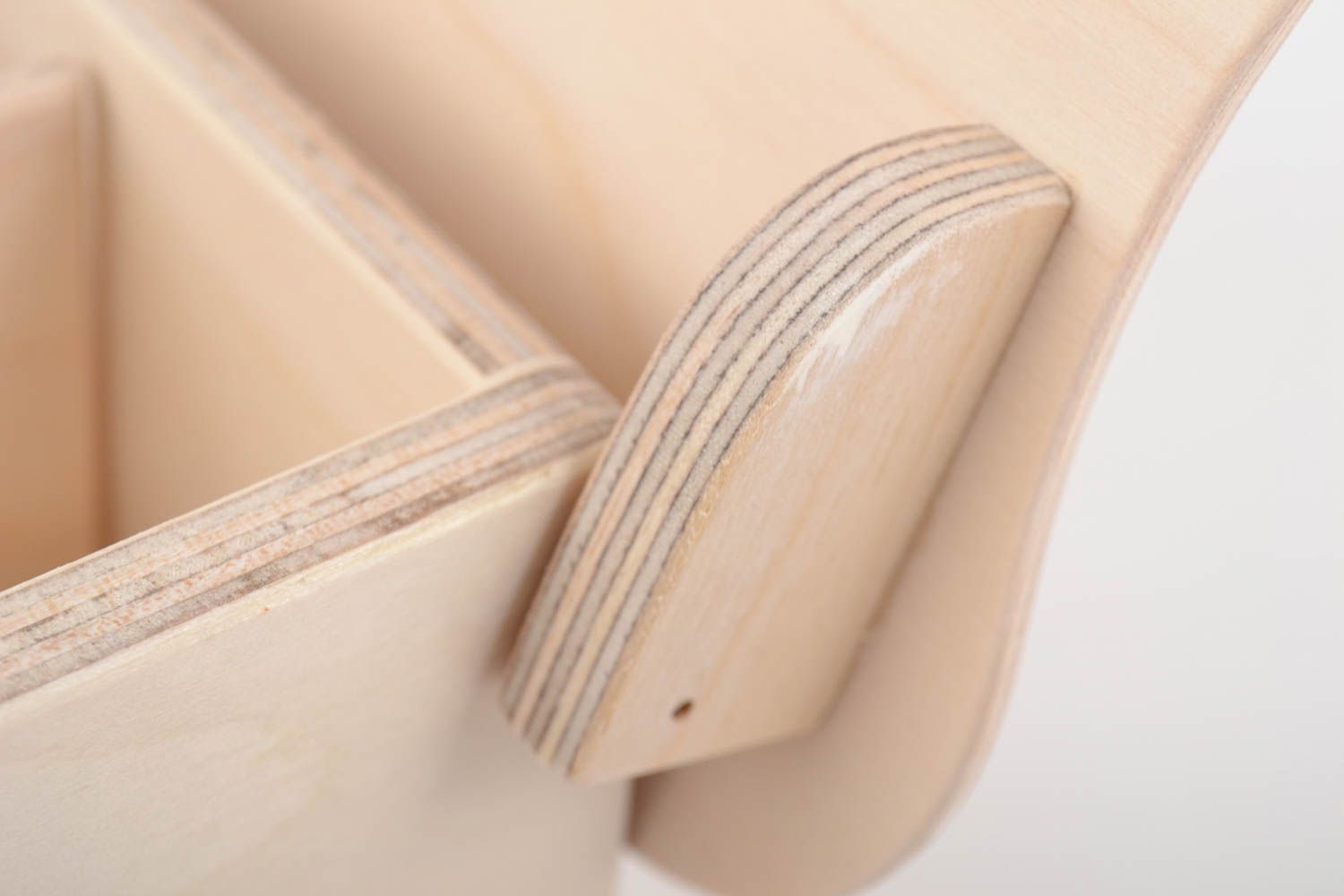 Schöne Holz Schatulle mit drei Abteilungen Rohling zum Bemalen aus Sperrholz foto 2