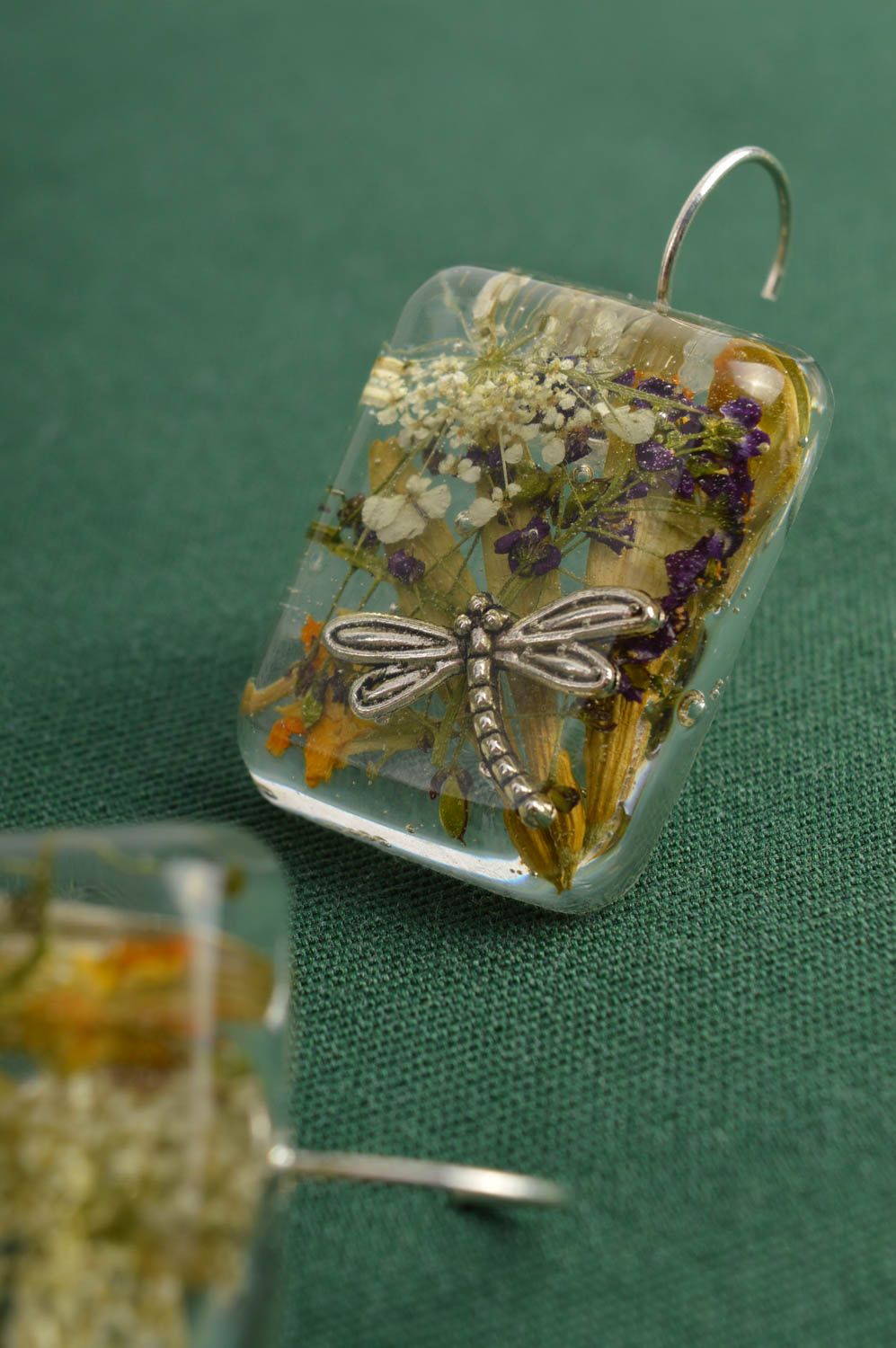 Handmade Blumen Ohrringe Schmuck Ohrhänger Accessoire für Frauen rechteckig foto 1