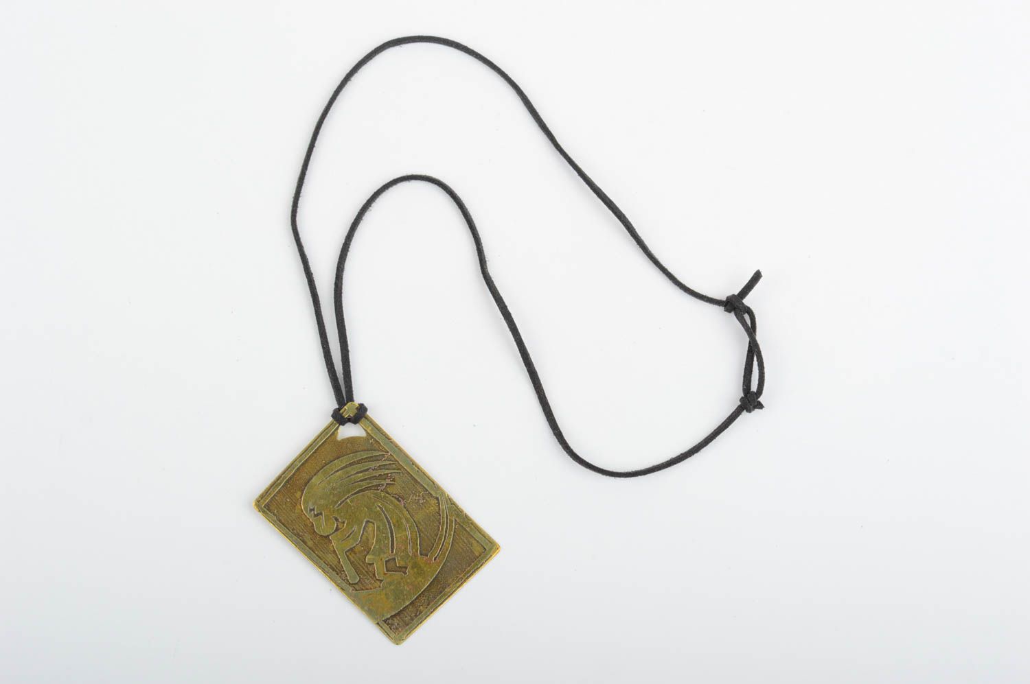 Unusual handmade pendant brass accessories metal bijouterie perfect gift photo 2