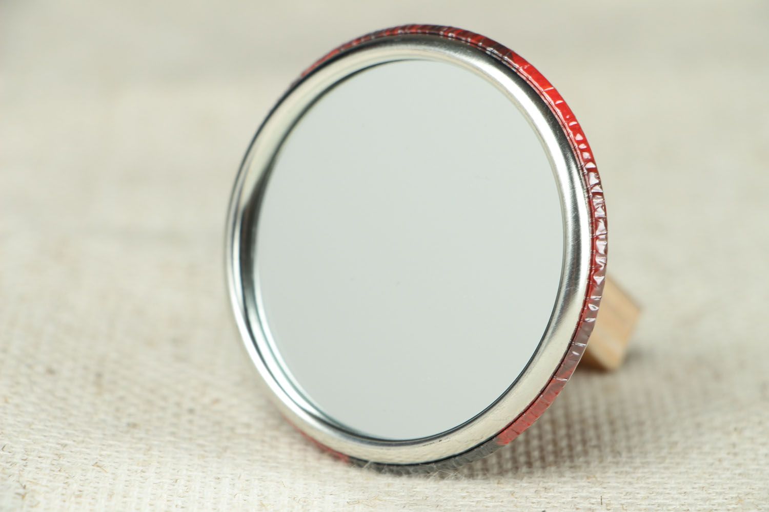 Miroir de poche fait main accessoire original pour fille avec image Saxophone photo 3