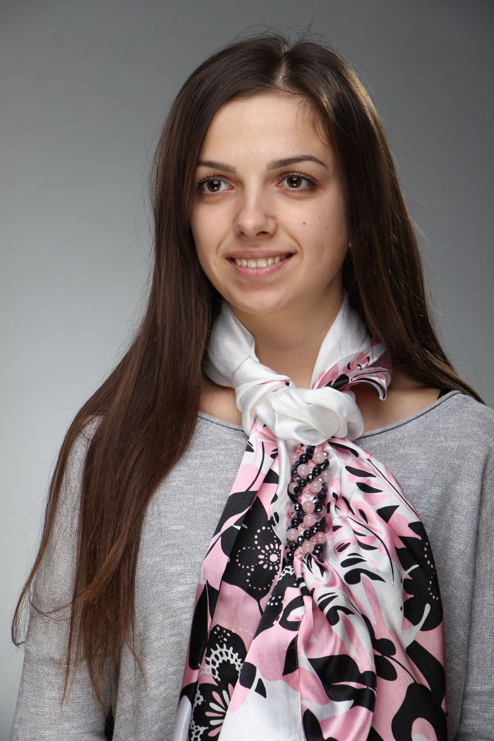 Silk scarf with aventurine and quartz photo 4