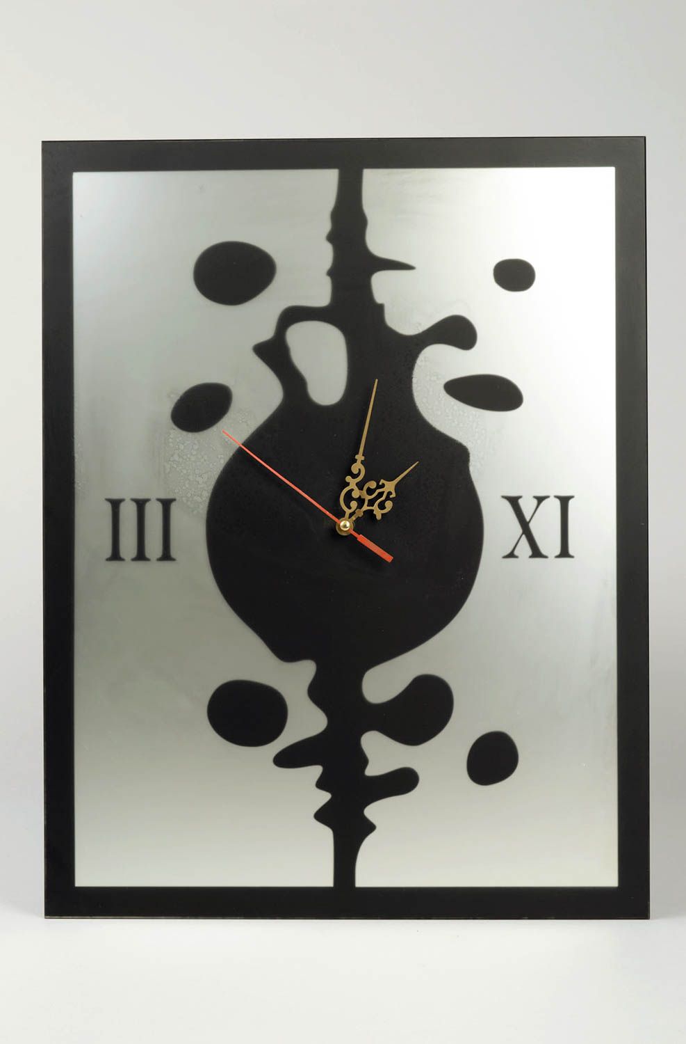 Handmade wall glass clock stylish interior decor unusual designer clock photo 2