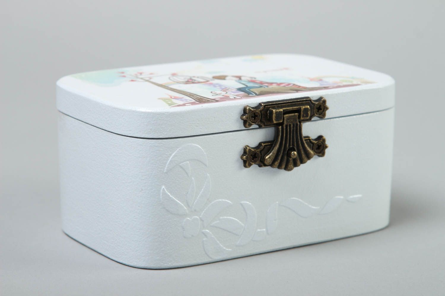 Jewelry box with decoupage wooden boxes designer jewelry box present for women photo 2