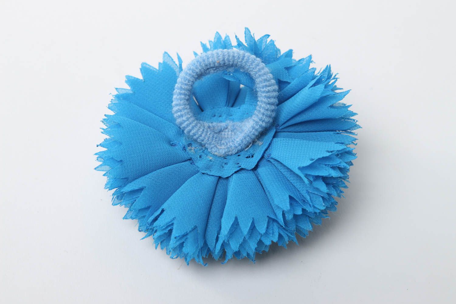 Handmade scrunchy with flower hair accessories design blue scrunchy gift for kid photo 4