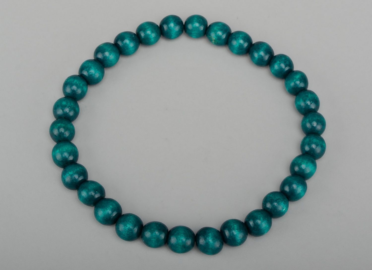 Wooden aquamarine beads photo 4
