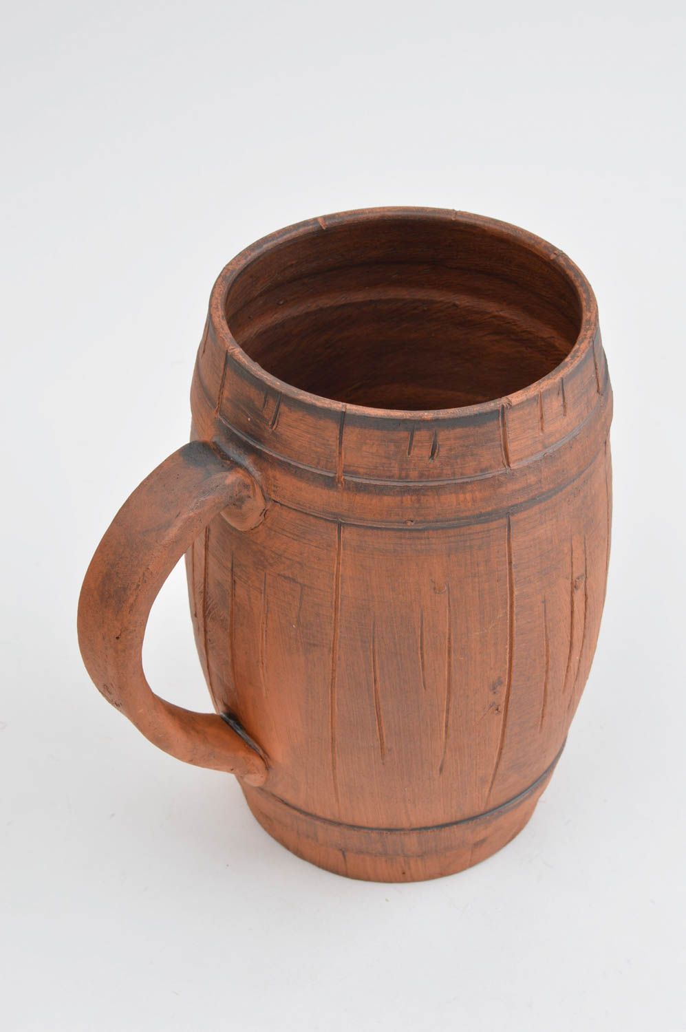 Handmade unusual beer cup cute stylish clay ware designer big mug 850 ml photo 3