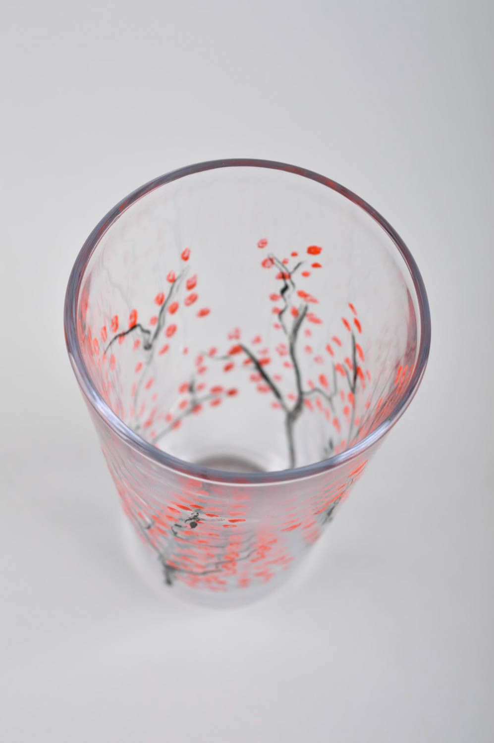 Vaso de vidrio utensilio de cocina con flores hecho a mano menaje del hogar foto 4