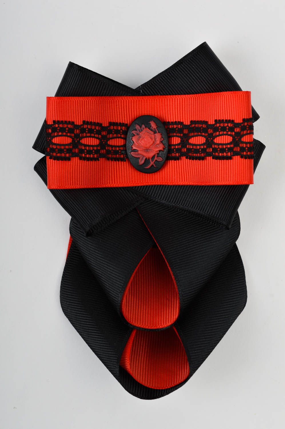 Cravate enfant fait main Accessoire design rouge et noir Vêtement enfant photo 3