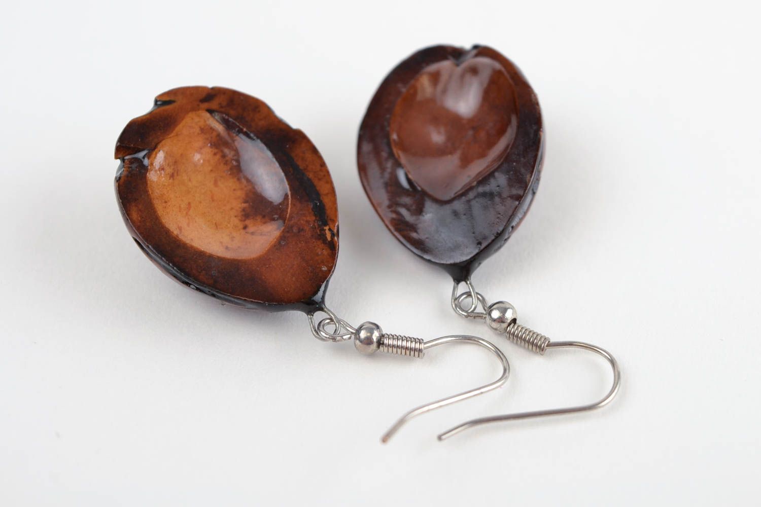 Handmade earrings wooden earrings designer jewelry fashion accessories  photo 5