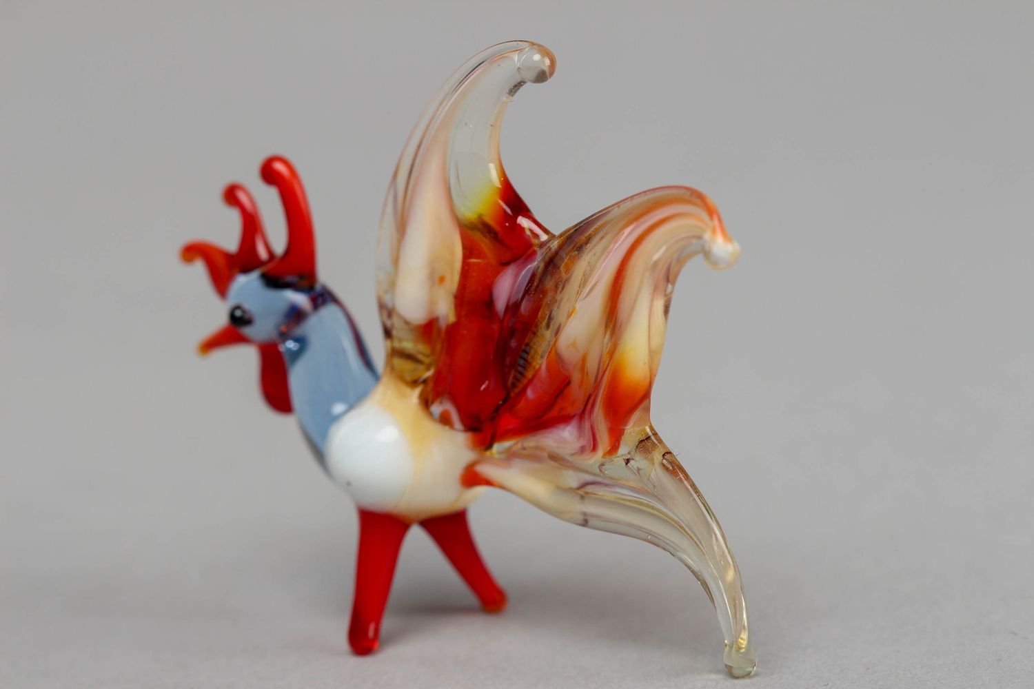 Miniature glass figurine of rooster photo 2