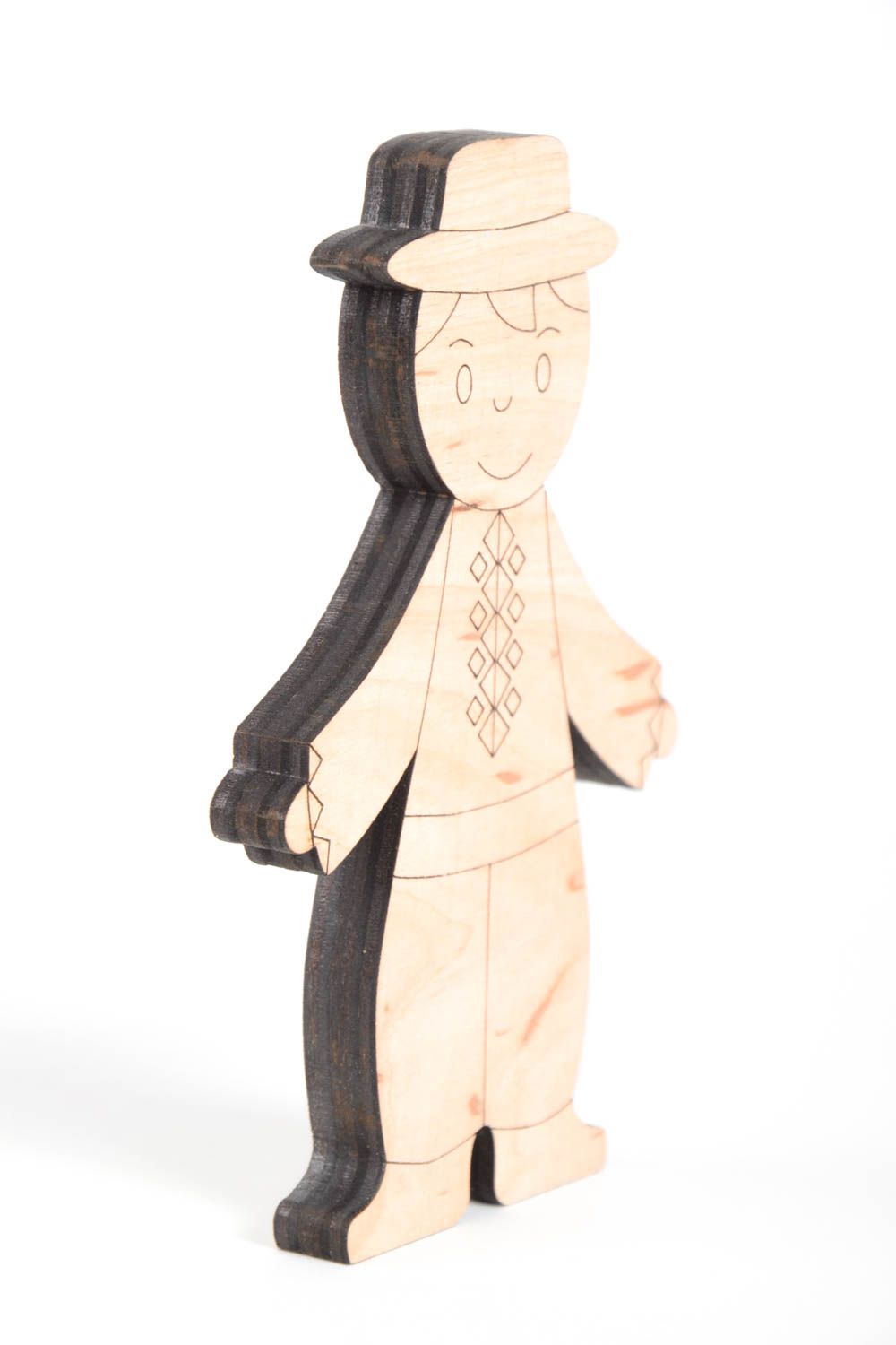 Handmade Figur zum Bemalen Junge Holz Rohling Miniatur Figur für Handarbeit foto 5