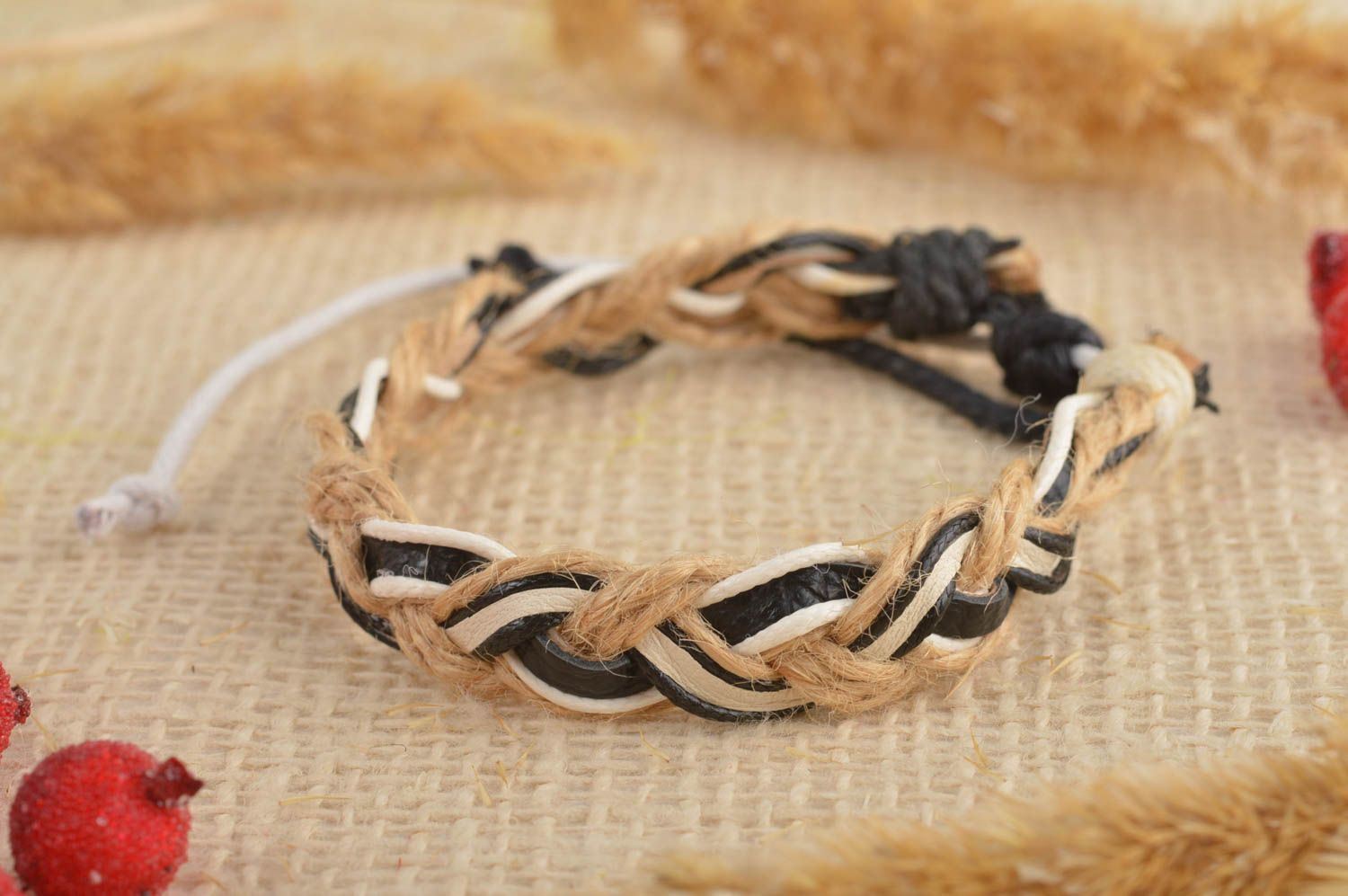 Leather bracelet homemade jewelry handmade leather goods women accessories photo 1