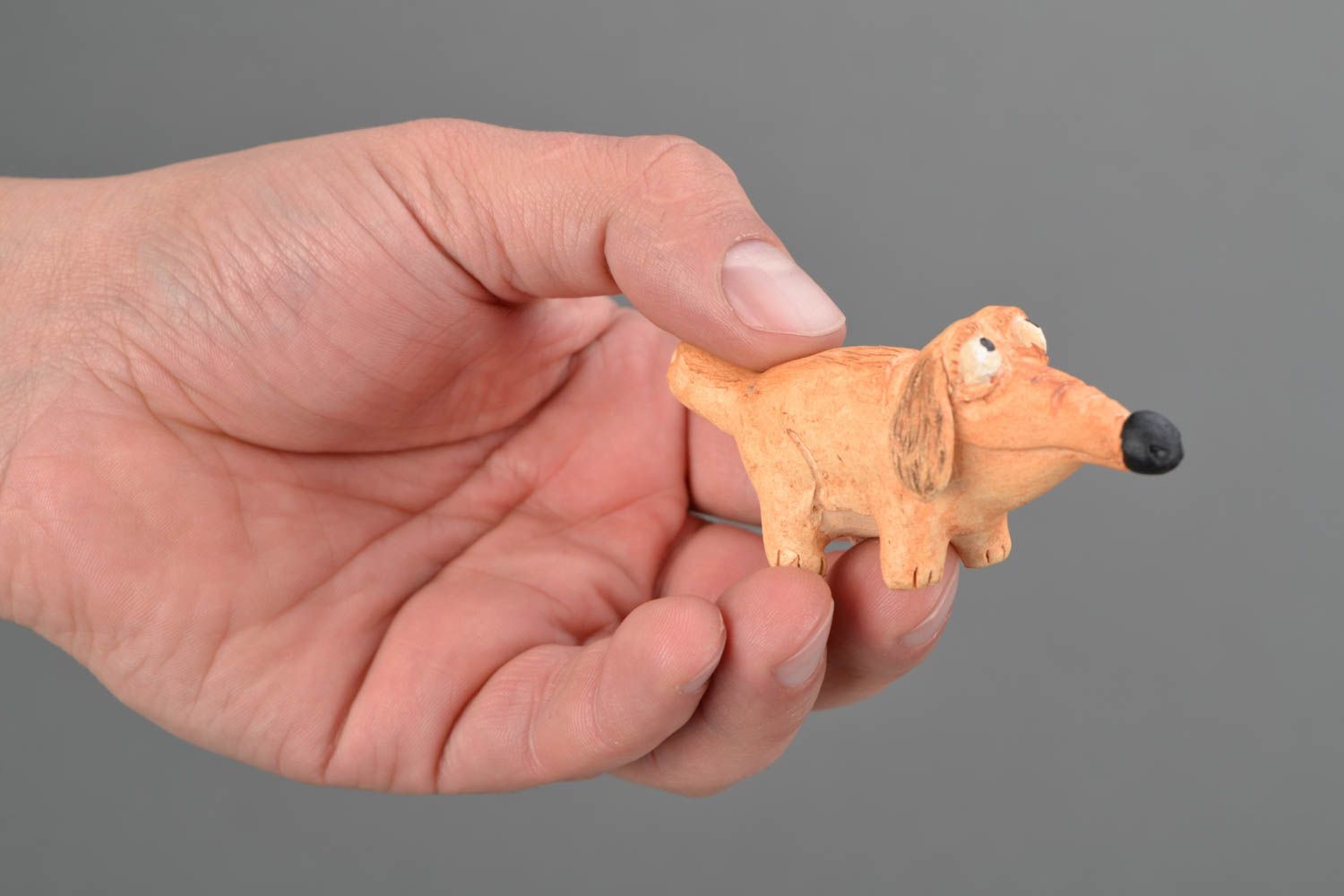 Clay penny whistle Badger-dog photo 2