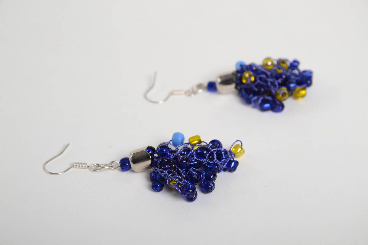 Handmade designer earrings blue evening earrings elegant accessory for gift photo 4