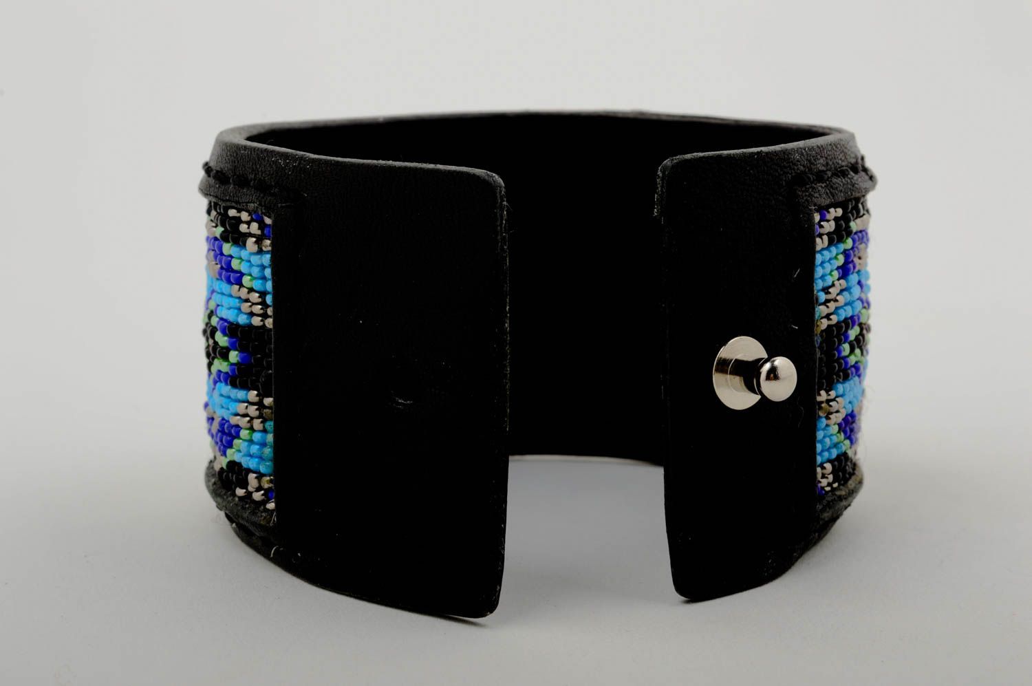 Unusual handmade leather bracelet beautiful jewellery unisex beaded bracelet photo 4