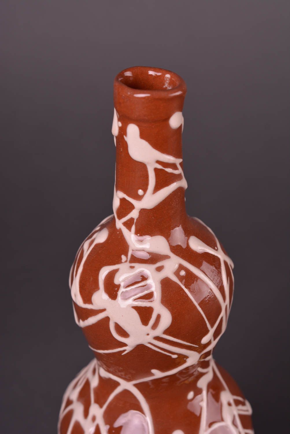 Подарок ручной работы глиняная бутылка авторская керамическая бутылка 500 мл фото 4