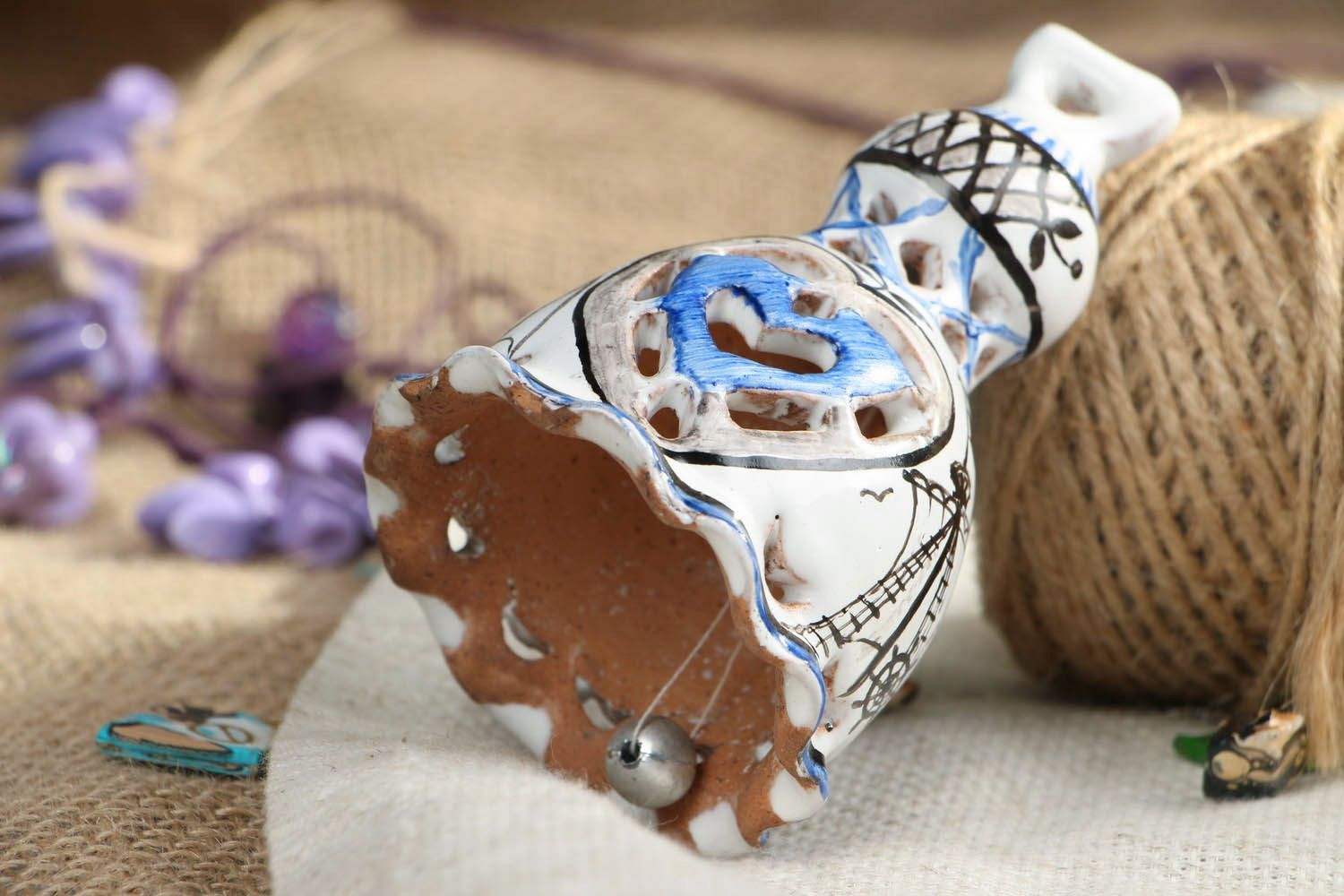 Clochette céramique décorative faite main  photo 5