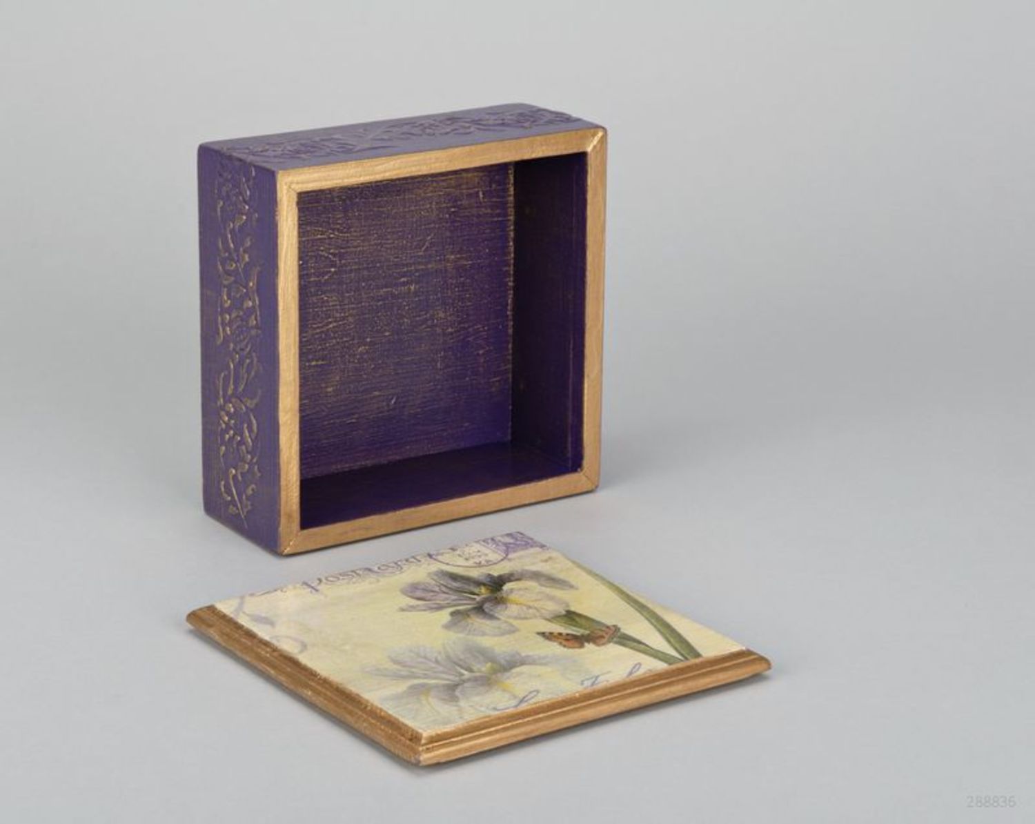 Caja de madera con decoupage foto 3