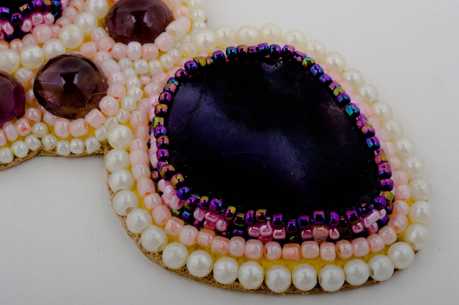 Gros Collier en perles de rocaille Bijou fait main Accessoire femme unique photo 4