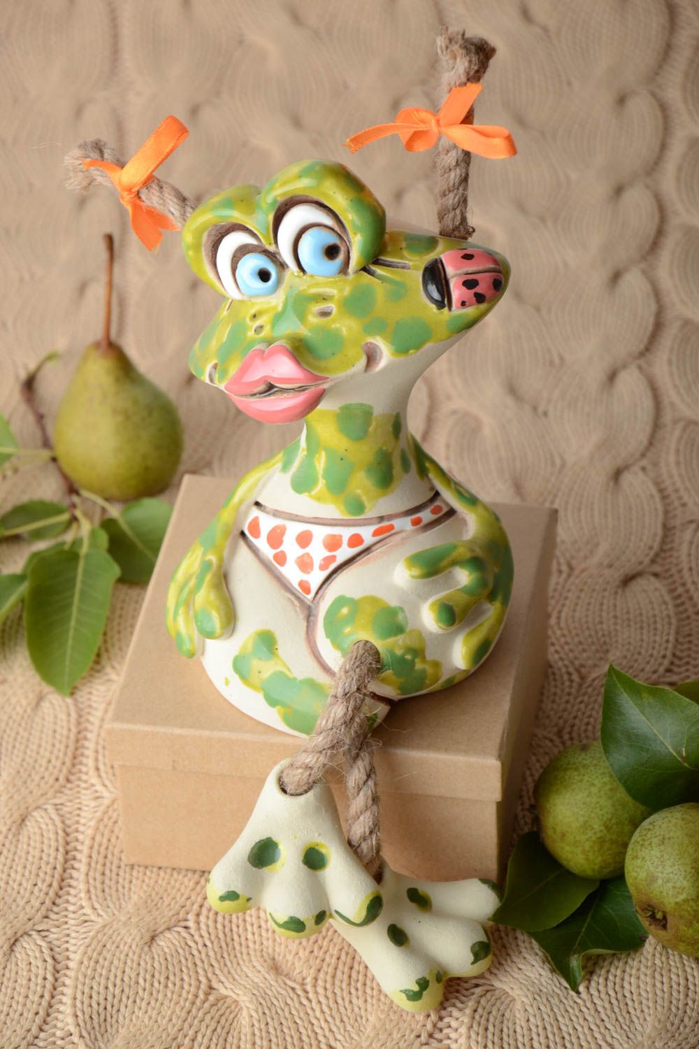 Handgemachte Keramik Spardose Frosch Geschenk Idee Ton Deko wunderschön foto 1
