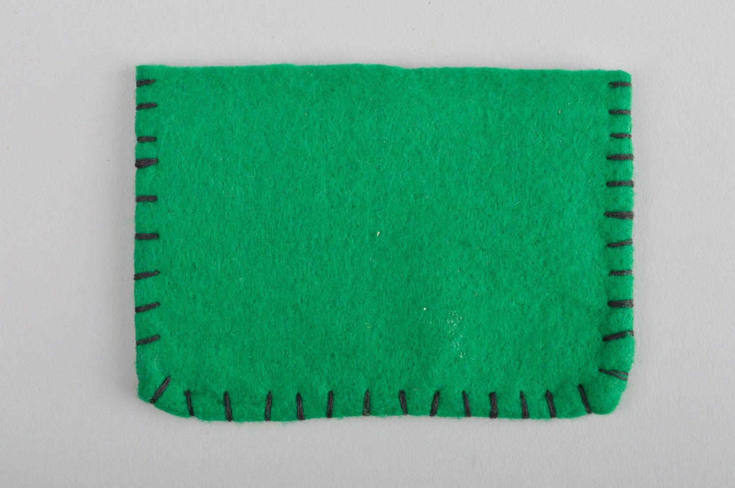 Portefeuille vert en feutre Portefeuille fait main design Accessoire femme photo 3