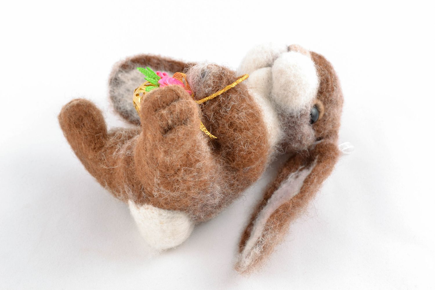 Jouet décoratif en laine fait main Lapin photo 4