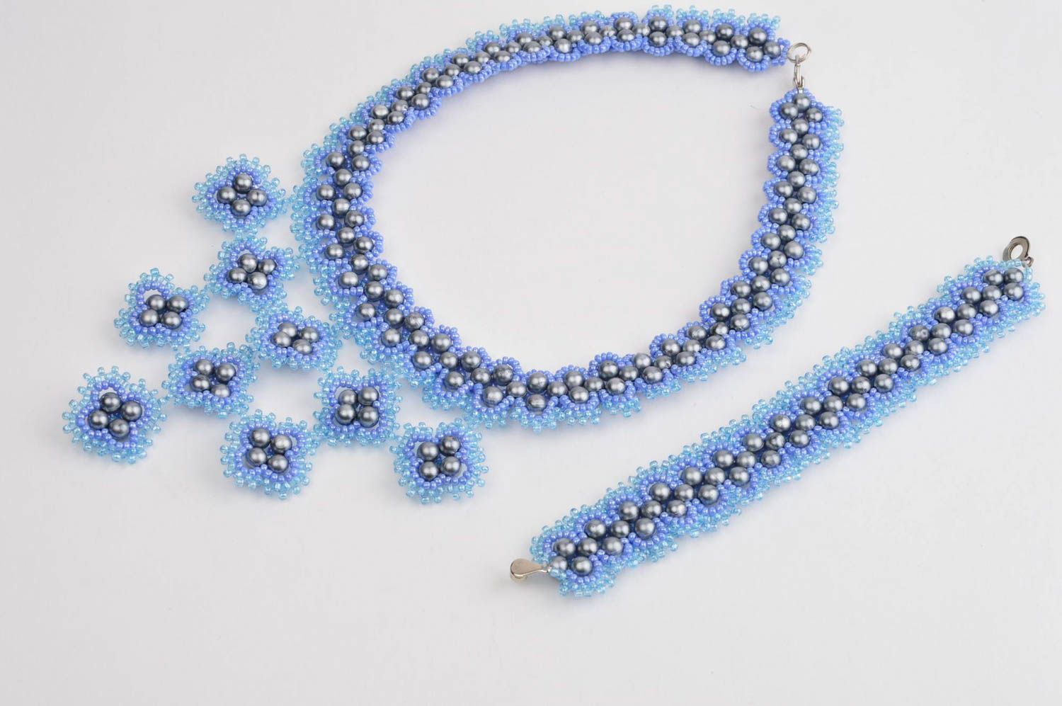 Beautiful handmade necklace designer beaded bracelet stylish unusual jewelry photo 3