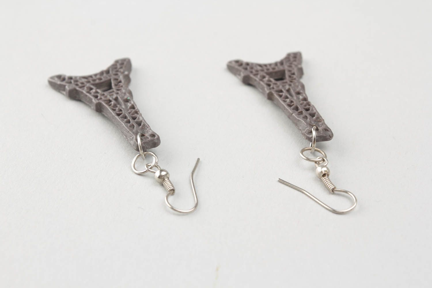 Earrings made ​​of polymer clay Eiffel Tower photo 4