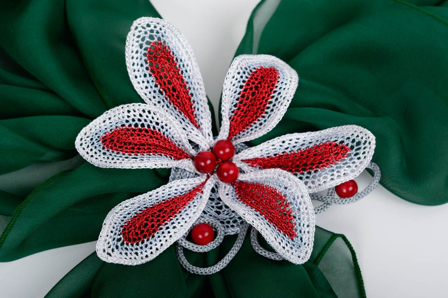 Шарф ожерелье зеленый шарф ручной работы трикотажный шарф оригинальный фото 2