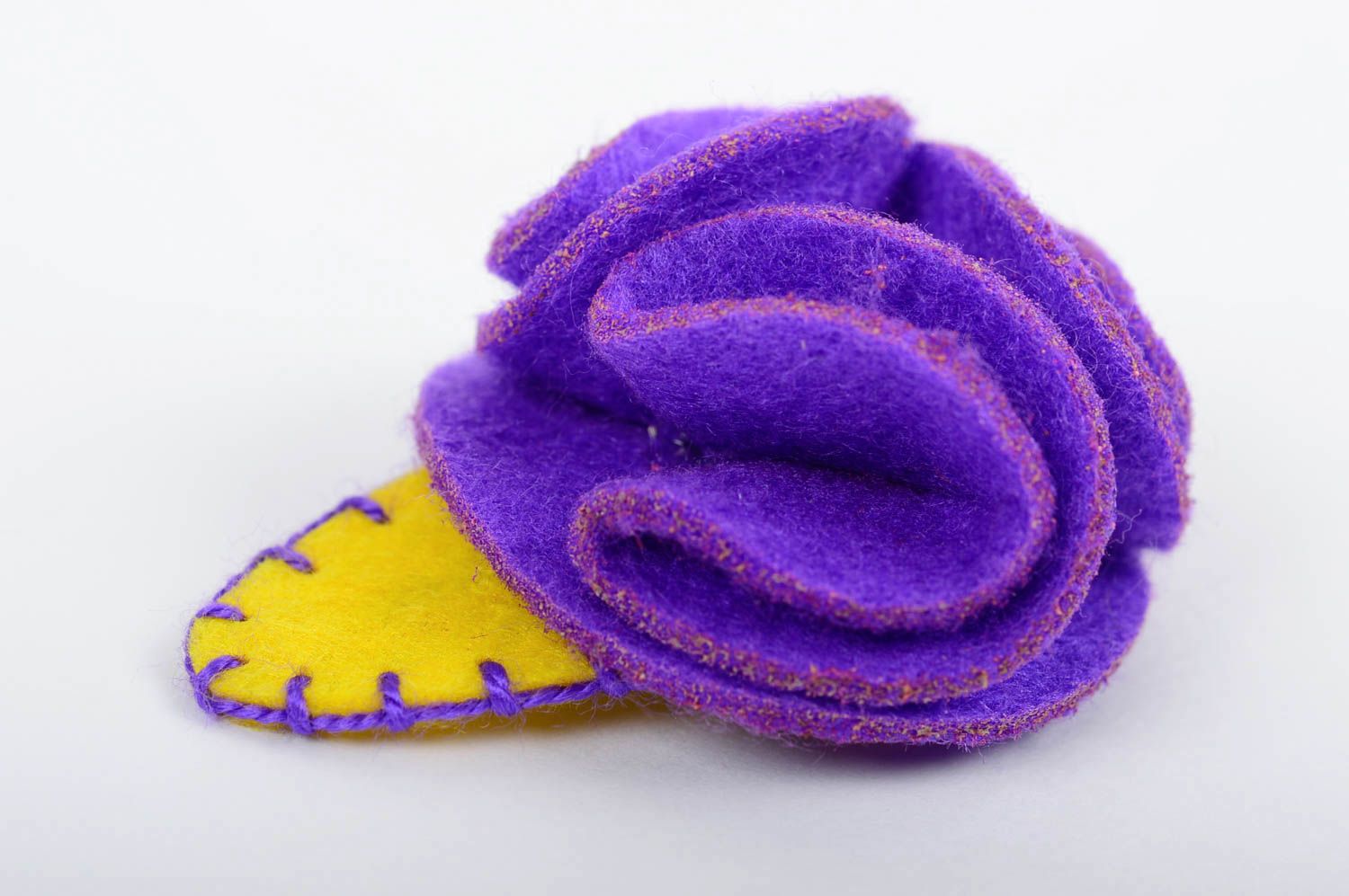 Violette Blume Haarspange handgemachter Schmuck Accessoires für Mädchen grell foto 2