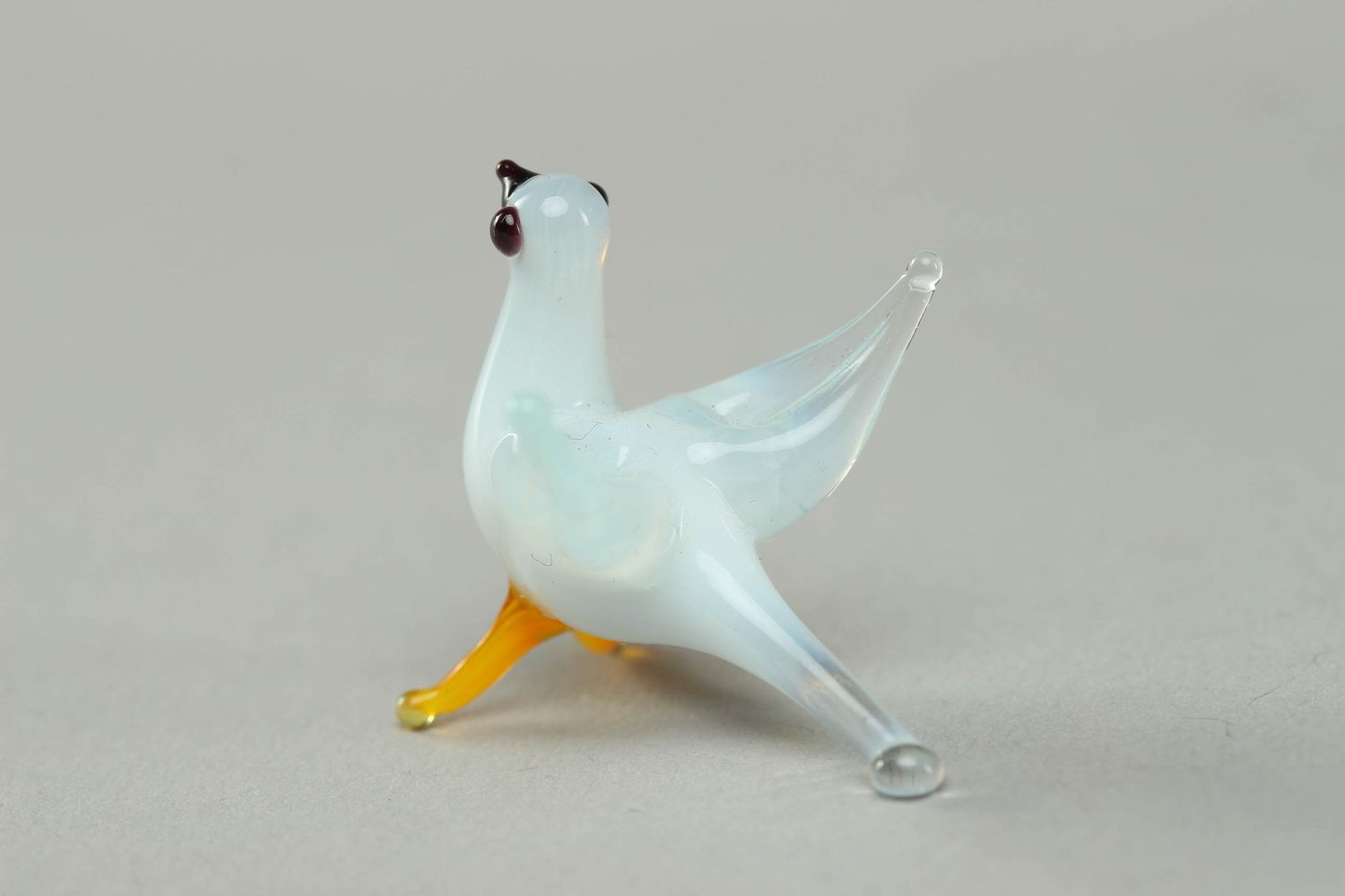Schöne handmade Taube Figur aus Glas in Lampwork foto 3
