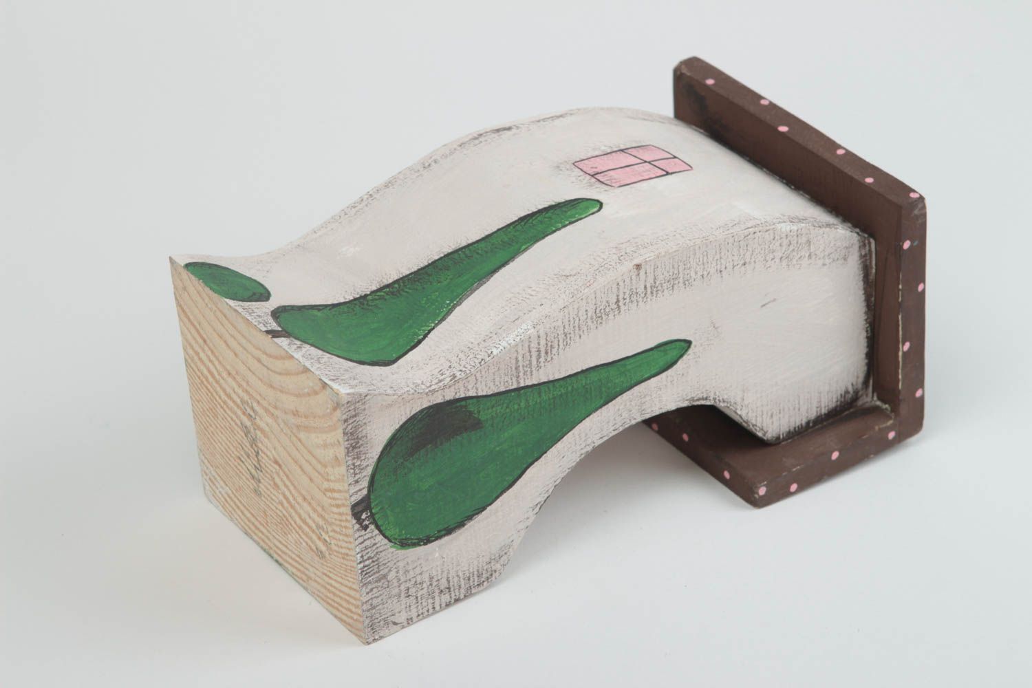 Handmade Deko Haus Figur aus Holz schöne Dekoration Designer Geschenk  foto 4