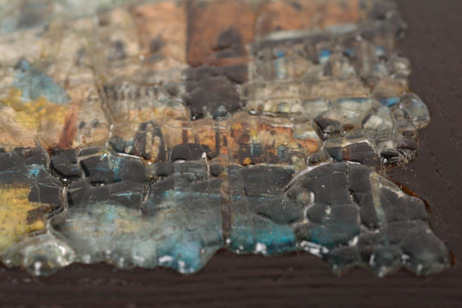 Tableau paysage fait main Déco murale verre bois Décoration chambre originale photo 4