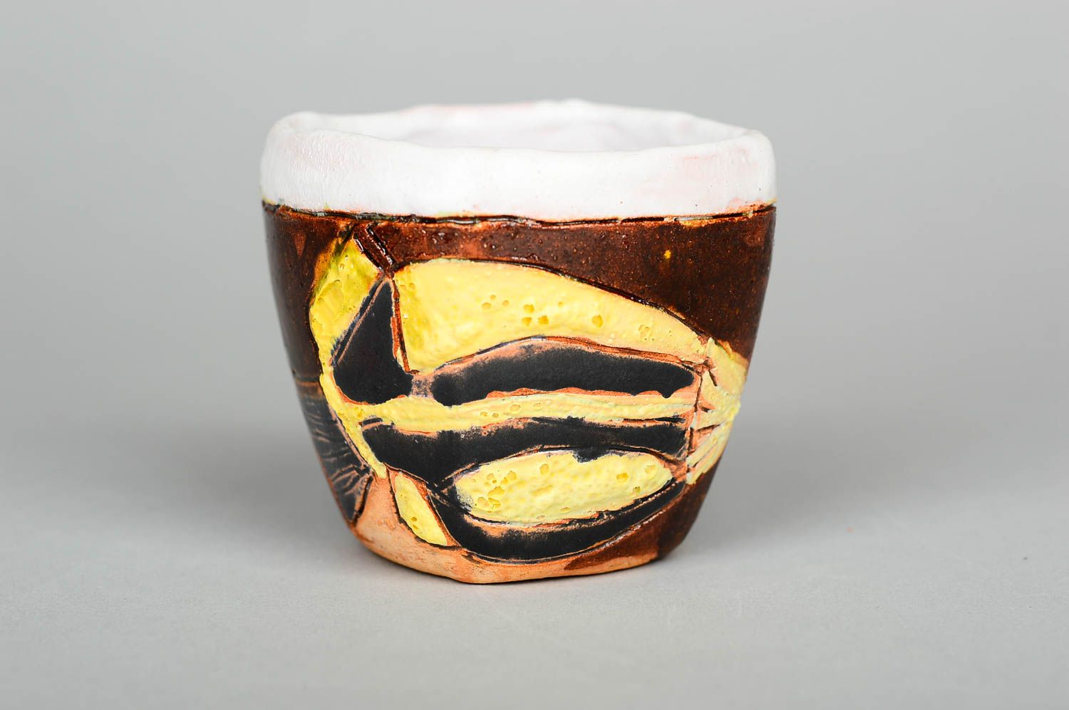 Кофейная чашка хэнд мэйд кофейная посуда глиняная чашка маленькая с росписью фото 1