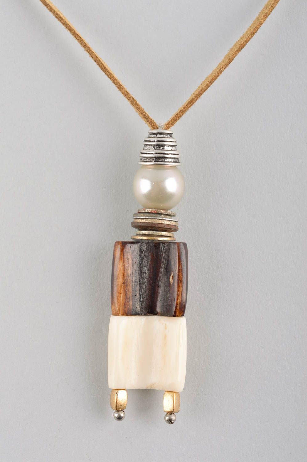 Handmade cord pendant wooden pendant fashion jewelry handmade trendy accessories photo 3
