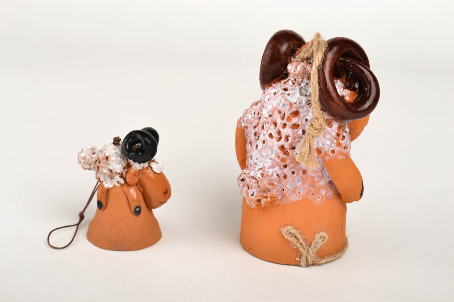 Keramik Glöckchen handgemachte Deko Figuren Deko Wohnzimmer Set aus 2 Stück foto 5