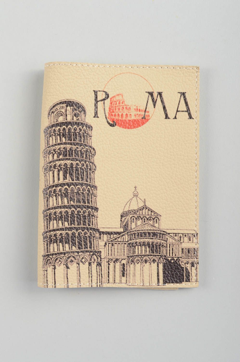 Обложка для документов хенд мейд обложка на паспорт Рим оригинальный подарок фото 5