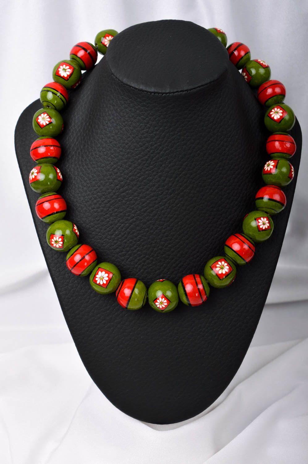 Handmade bead necklace ceramic jewelry long necklaces womens accessories photo 1
