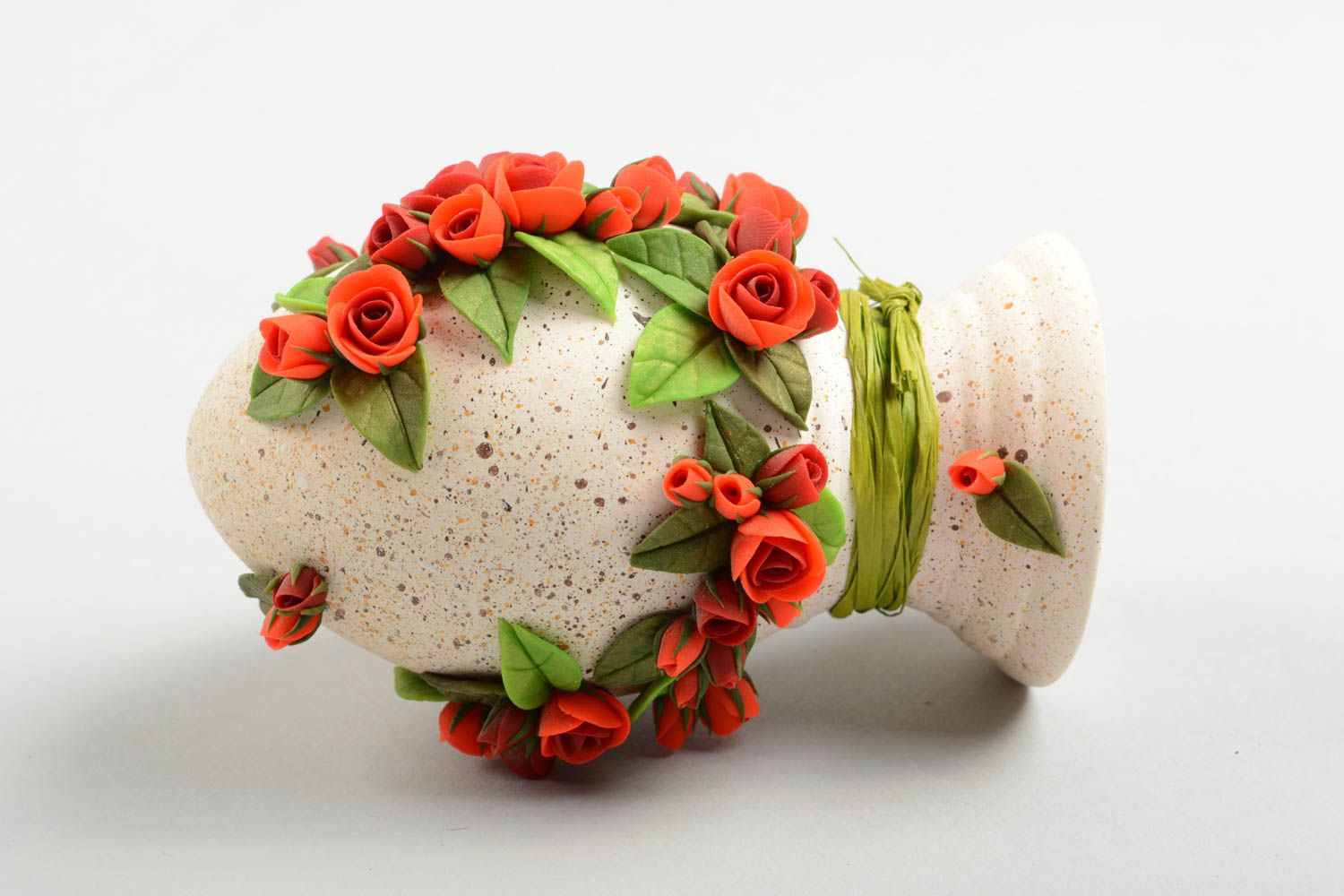 Пасхальное яйцо ручной работы изделие из полимерной глины пасхальный декор фото 4