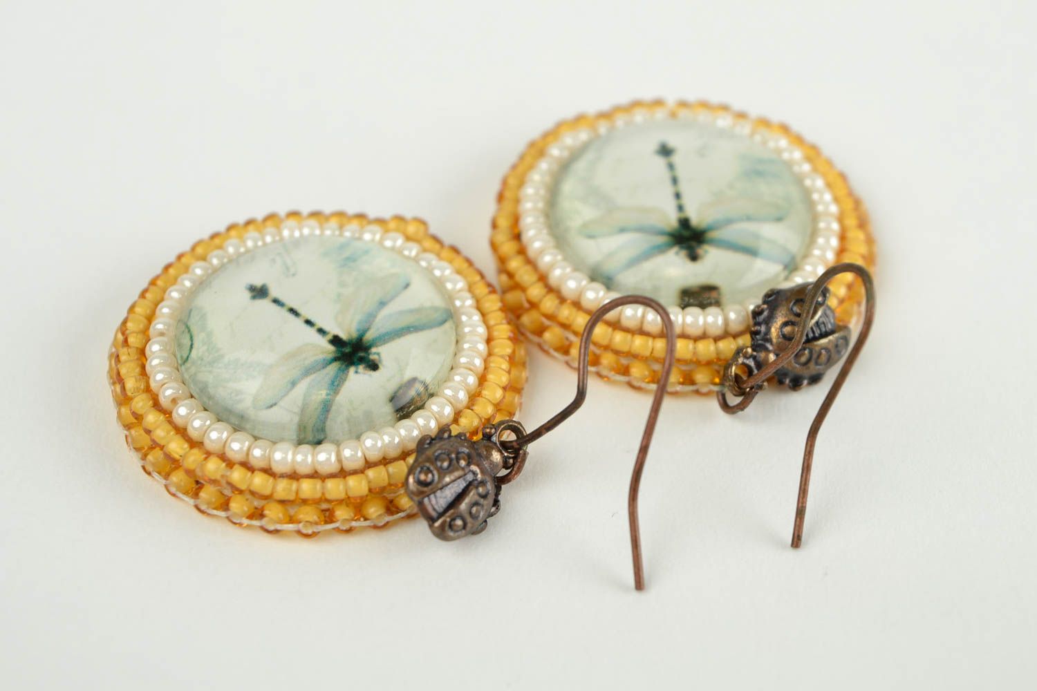 Handgemachter Leder Schmuck runde schöne Ohrringe eleganter Juwelier Modeschmuck foto 4