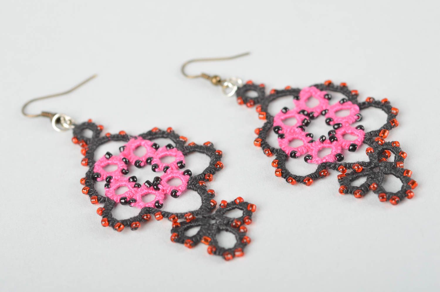 Handmade earrings beaded jewelry long earrings designer accessories gift for her photo 2