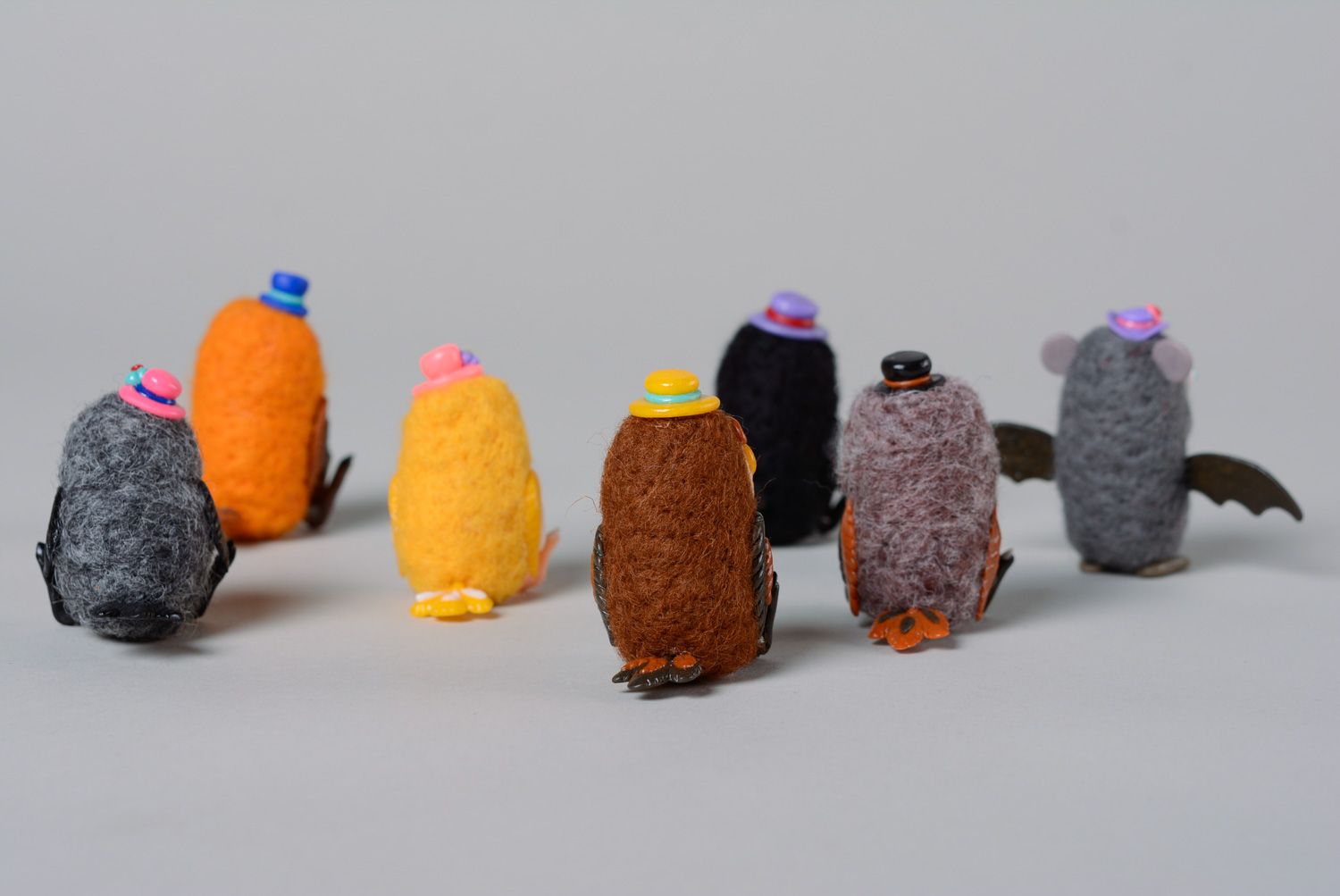 Set of miniature handmade wool felted toys 7 items photo 4