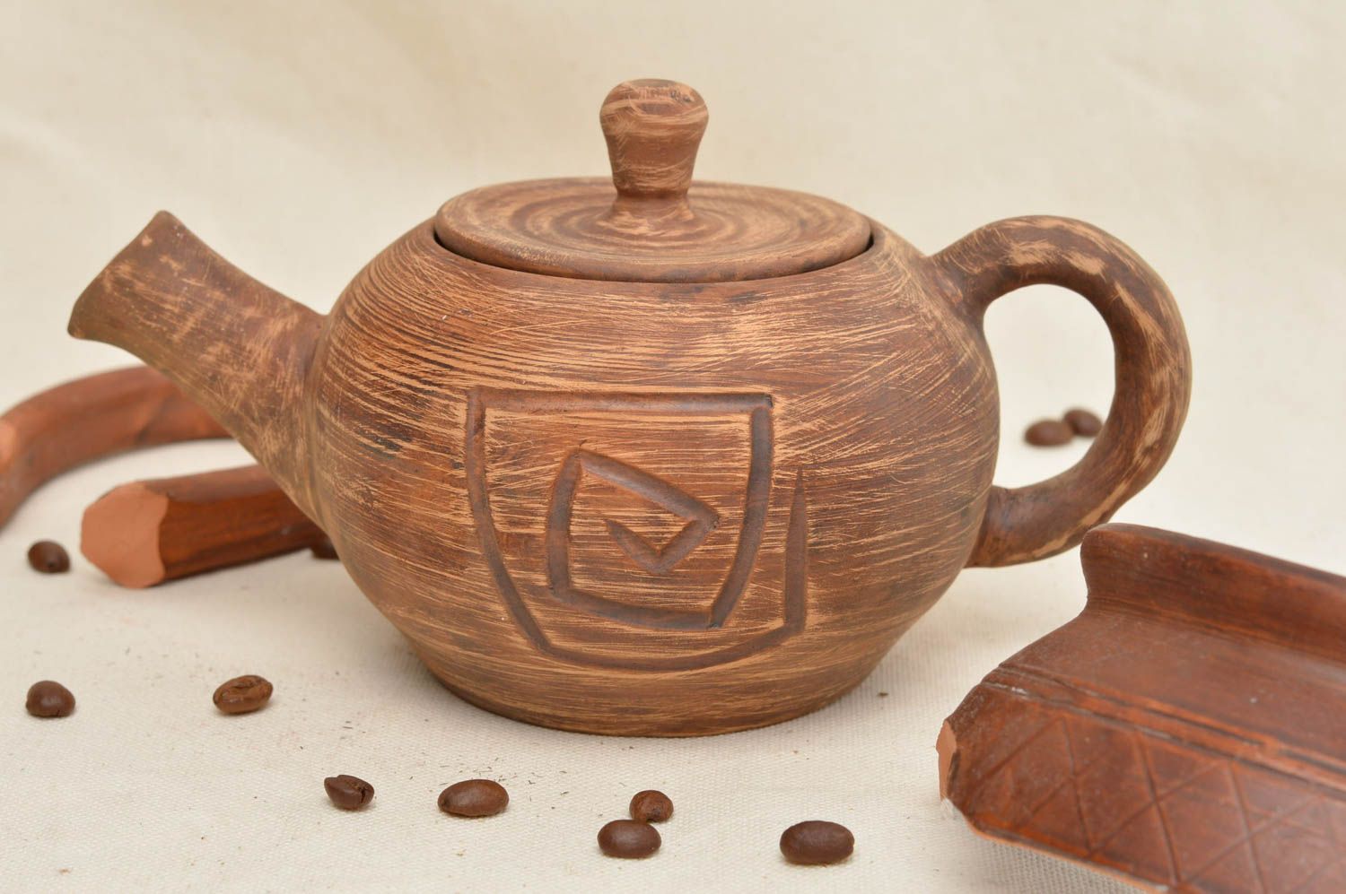 Tee Geschirr Handmade Öko Geschirr Teekanne aus Keramik Ton Geschirr foto 1