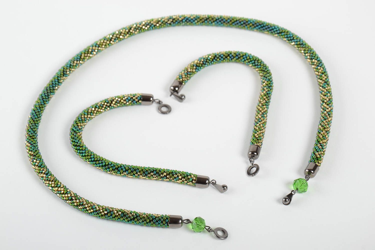 Beautiful handmade beaded cord necklace beaded cord bracelet jewelry for women photo 4