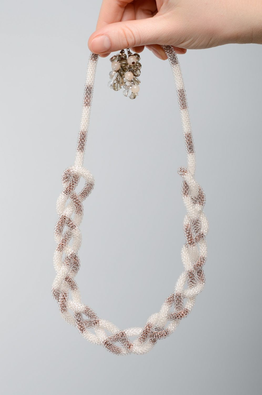 Handmade beaded lariat necklace photo 4