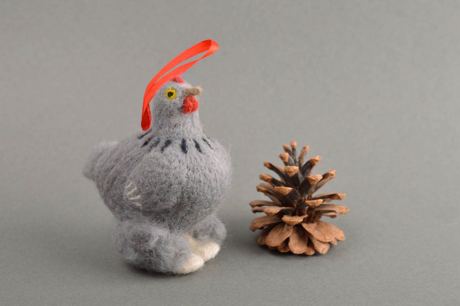 Juguete artesanal muñeco de peluche regalo original para niño Gallina gris foto 1
